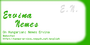 ervina nemes business card